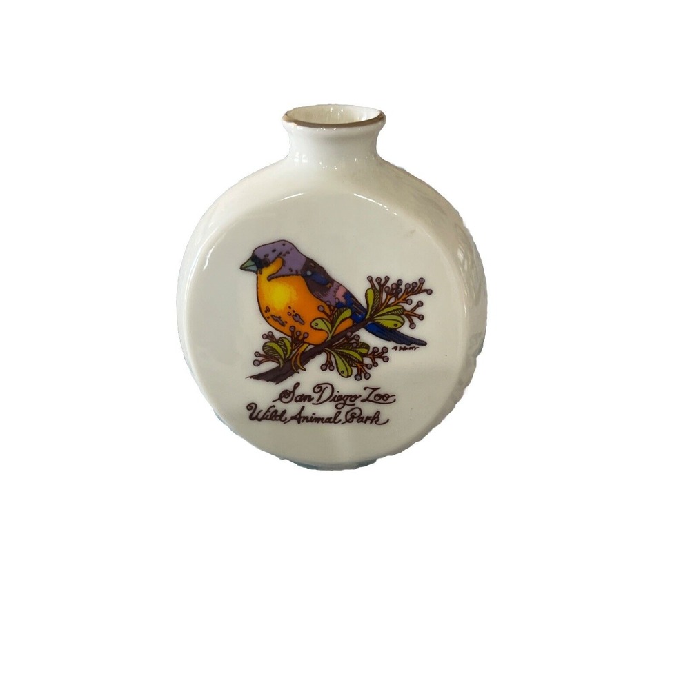 Vintage San Diego Zoo Wild Animal Park California Souvenir Vase Jar Butterfly